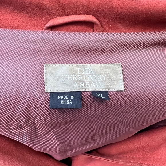 Territory Ahead Suede Vtg 70s Pumpkin button-up Jacket w/collar & 2 pockets - Picture 4 of 4